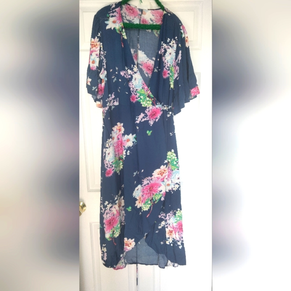 Chic Soul floral wrap dress